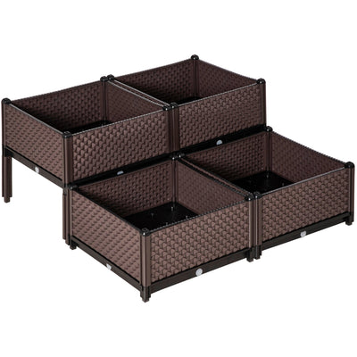 Self Watering Planter Boxes, 50x50x46.5 cm Outsunny