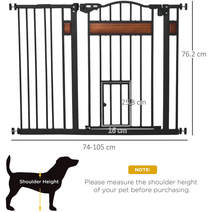 Pet Safety Gate with Door (74-105cm)