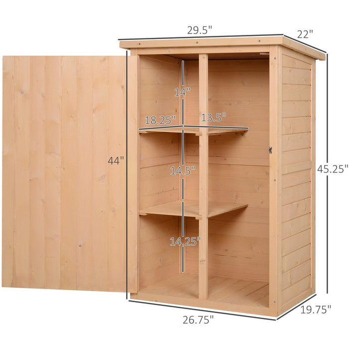 Small Wooden Garden Shed, 75 x 56 x 115 cm
