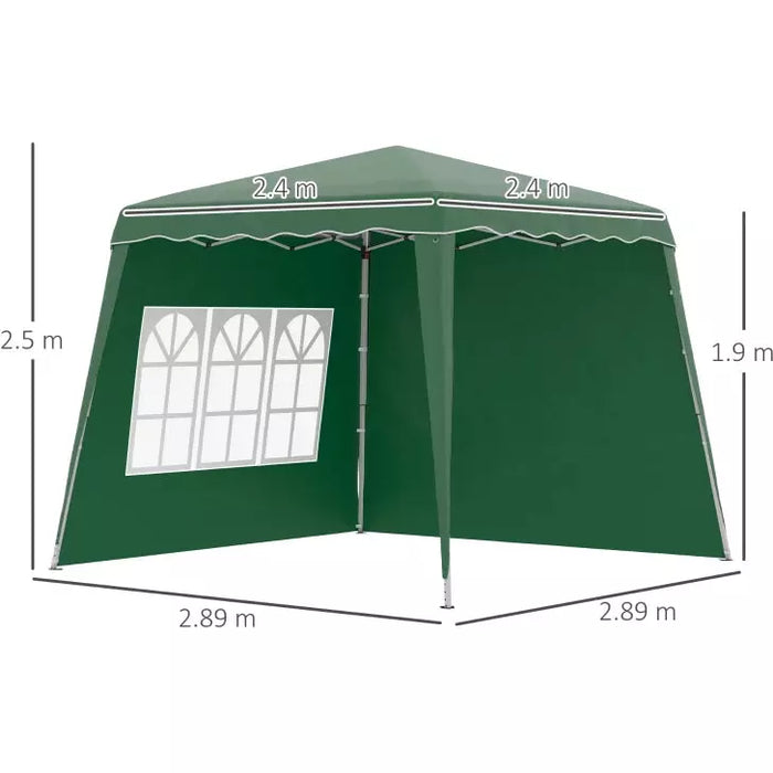 Green Pop Up Gazebo With 2 Sides