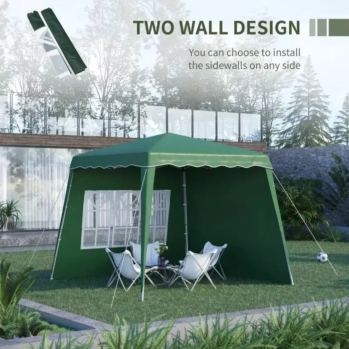 Green Pop Up Gazebo With 2 Sides