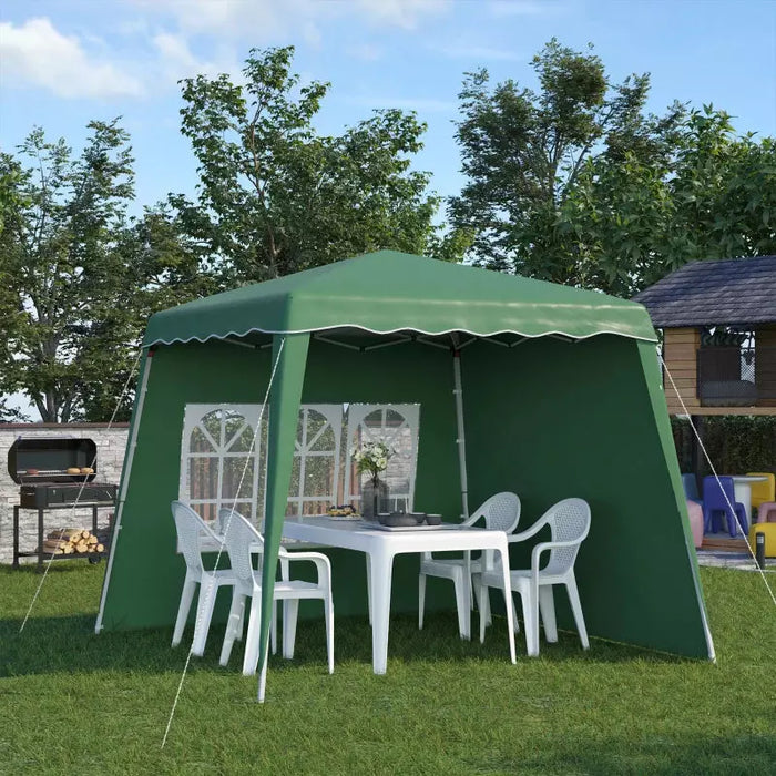 Green Pop Up Gazebo With 2 Sides