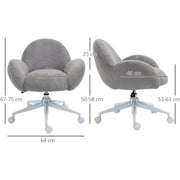 Image of a Grey Fluffy Wheelie Office Chair with Armrests