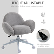 Image of a Grey Fluffy Wheelie Office Chair with Armrests