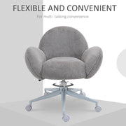 Image of a Grey Fluffy Wheelie Office Chair with Armrests
