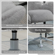 Image of a Grey Fluffy Wheelie Office Chair with Armrests
