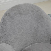 Image of a Grey Fluffy Wheelie Office Chair with Armrests