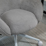 Image of a Grey Fluffy Wheelie Office Chair with Armrests