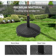 22kg Patio Umbrella Base With Wheels Outsunny