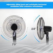 HOMCOM Oscillating Floor Fan W/ Remote Control-Standing Cooling Machine Indoor Air Refresher w/ Adjustable Height, Speed Mode, 7.5-Hour Timer Black Homcom