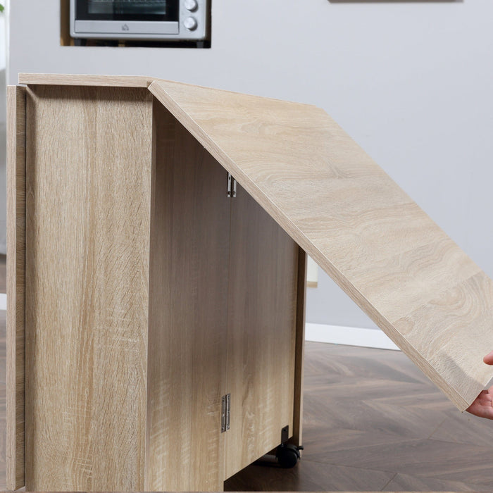 Drop Leaf Dining Table For Small Spaces, With Storage