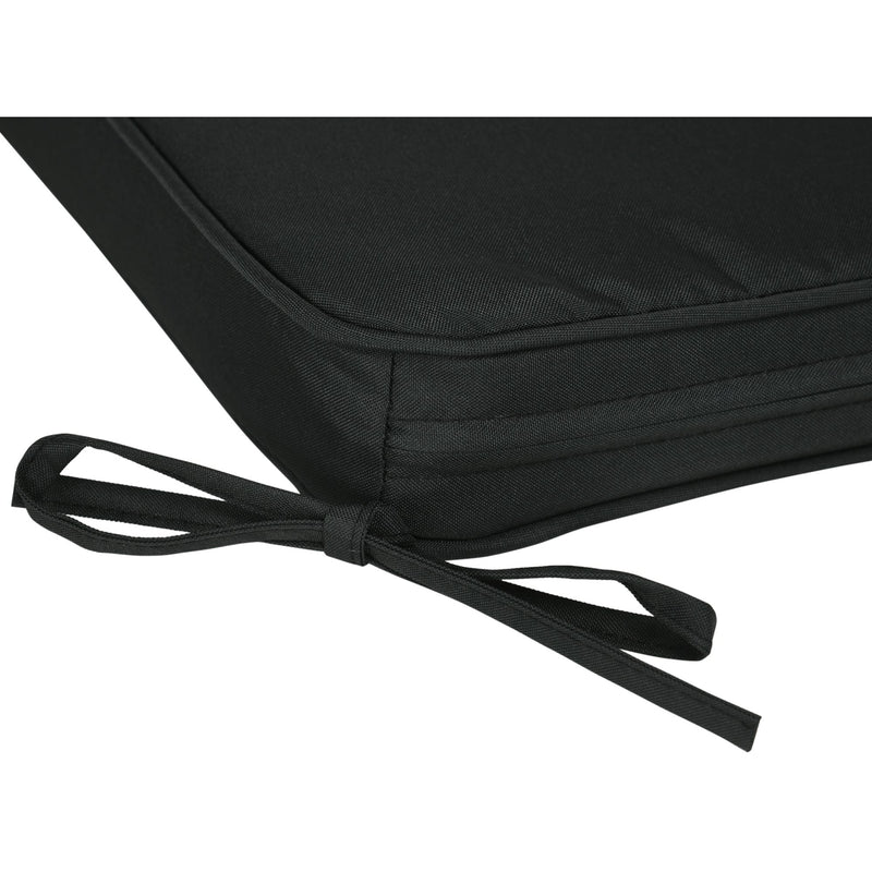 Outsunny Set of 6 Chair Cushion Seat Pads Dining Chair w/ Straps Indoor Outdoor Removable Tie On Garden Patio Black