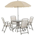 Garden Table and Chairs With Parasol Outdoor Patio Dining Set 