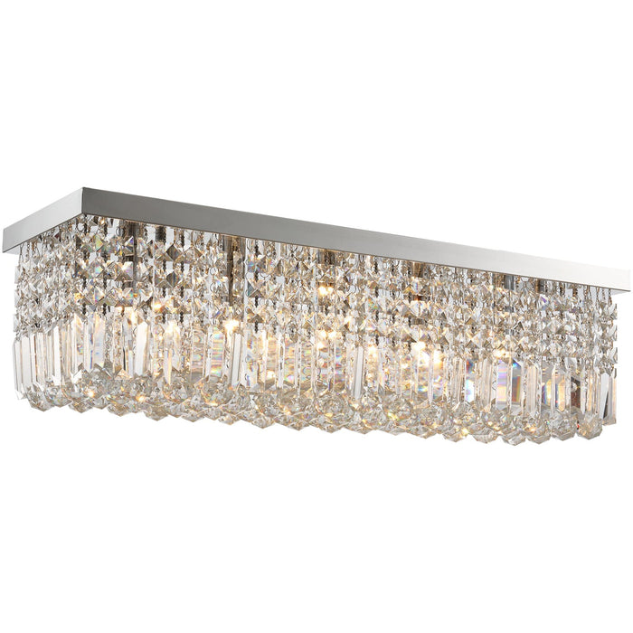 Square Silver Crystal Chandelier, E14 Base