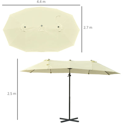Large Cantilever Umbrella With Cross Base Outsunny