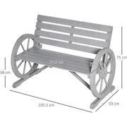 Wagon Wheel Garden Bench Outsunny