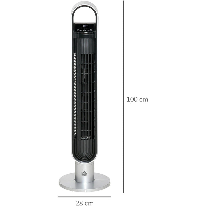 39" Anion Freestanding Tower Fan with Remote, 3 Speed, Black