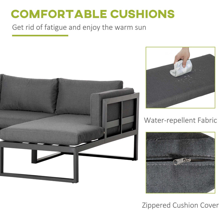 3pc Aluminium Garden Corner Sofa