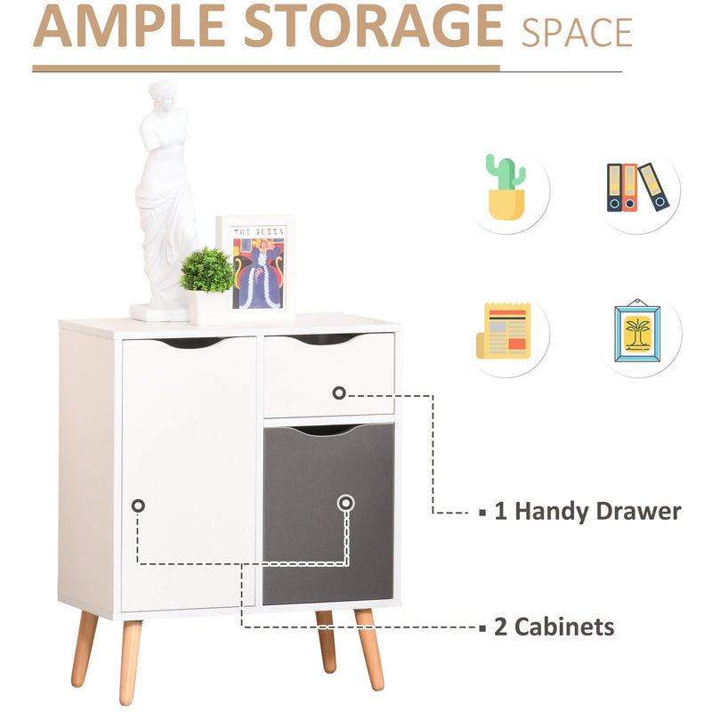 Floor Cabinet Storage, Drawer, Grey