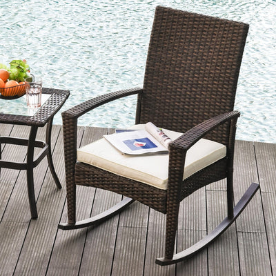 Outdoor Rocking Chair With Cushions Outsunny