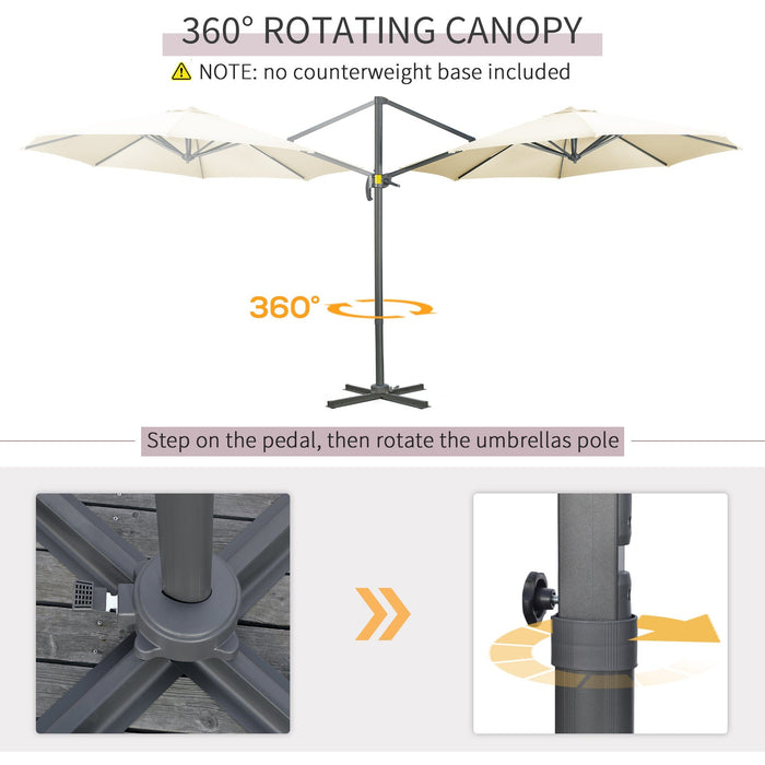 3m Large Overhanging Garden Cantilever Parasol