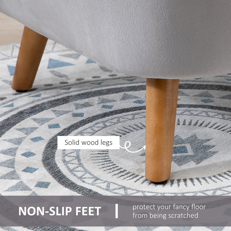 Grey Velvet Accent Chair