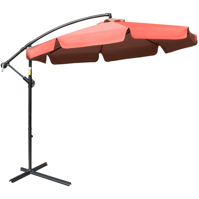 2.7m Cantilever Parasol With Cross Base - Crank Handle Outsunny