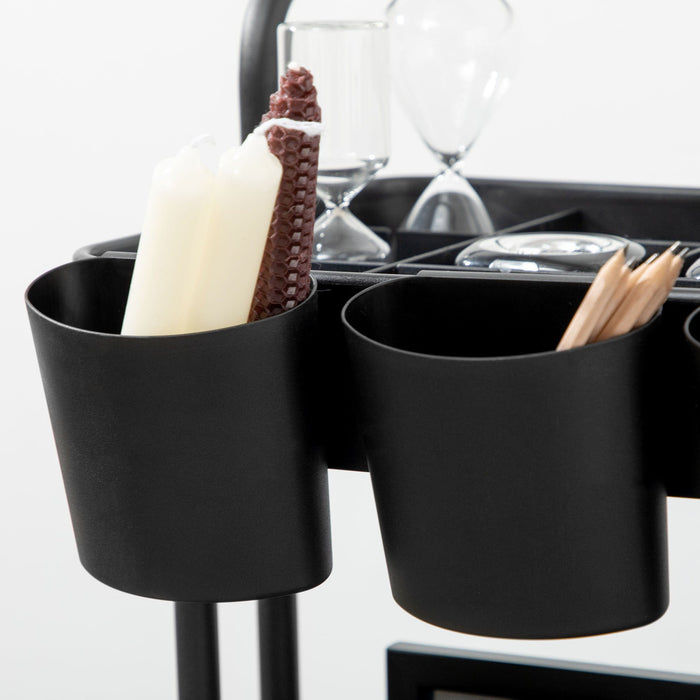 Black 3-Tier Rolling Cart