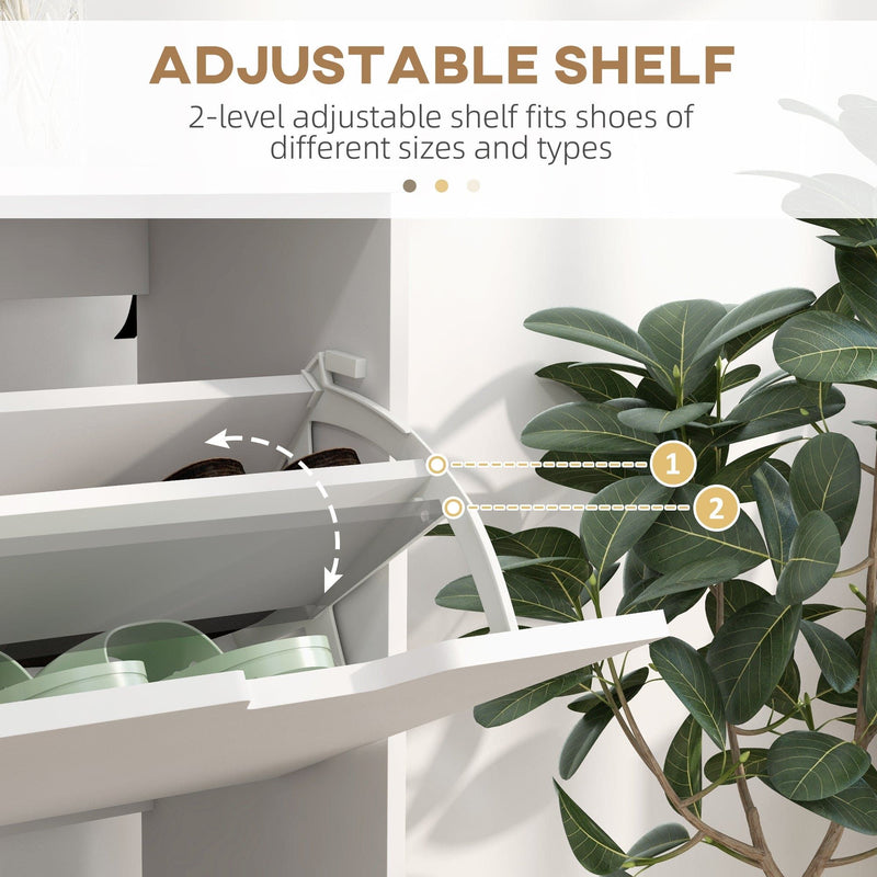 HOMCOM White Shoe Storage Cabinet