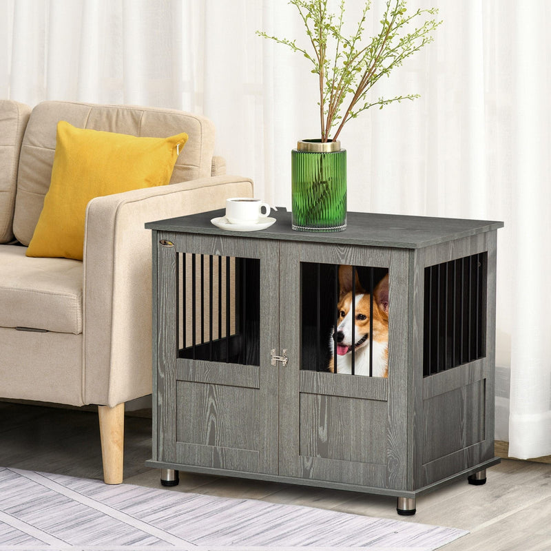 Dog Crate Furniture with Cushion & Magnetic Doors, Small Dog