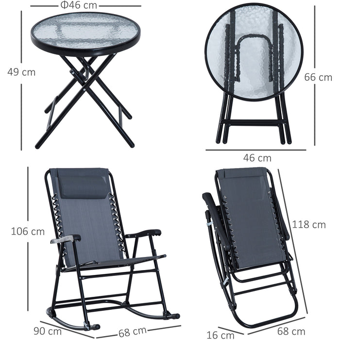 Outdoor Rocking Chair Bistro Set