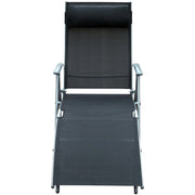 Folding Sun Lounger, Black Outsunny