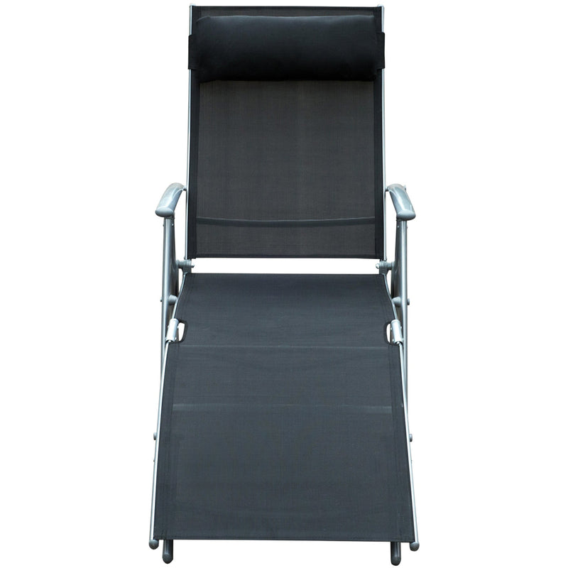 Folding Sun Lounger, Black Outsunny