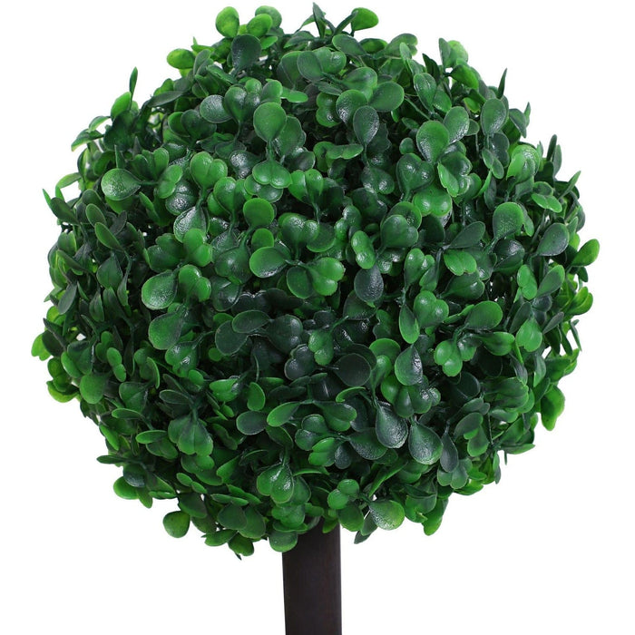 Set of 2 Artificial Boxwood Topiary Trees, Indoor/Outdoor