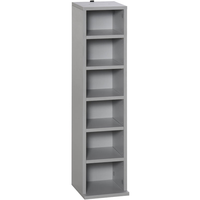 Grey CD/DVD Display Shelf: 204-Unit Capacity