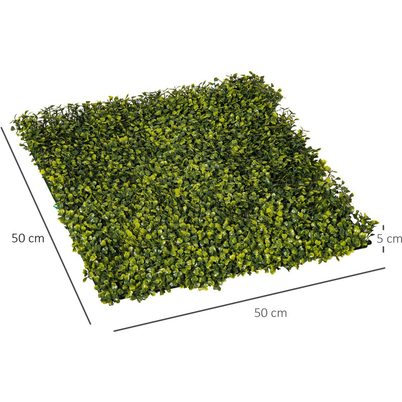 Artificial Boxwood Wall Panels, Milan Grass, 12PCS, 20" Outsunny