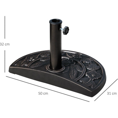 Heavy Duty Half Moon Parasol Base, Bronze Outsunny