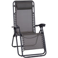 Grey Folding Zero Gravity Chair Outsunny