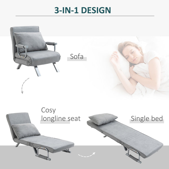 Modern 2-In-1 Suede Sofa Bed