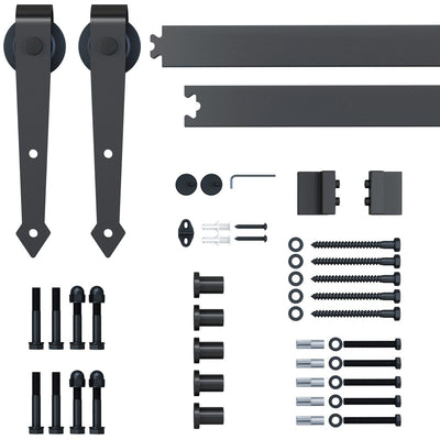 6.6FT Antique Steel Sliding Door Kit Homcom
