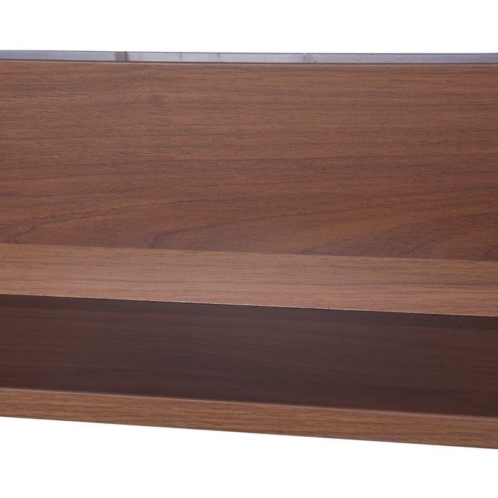 Bathroom Cabinet With Mirror, 63W x 13.5D x 60H cm, Walnut