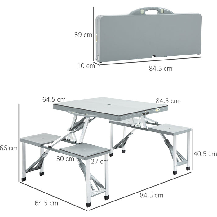 Foldable Picnic Table And Chairs, Grey