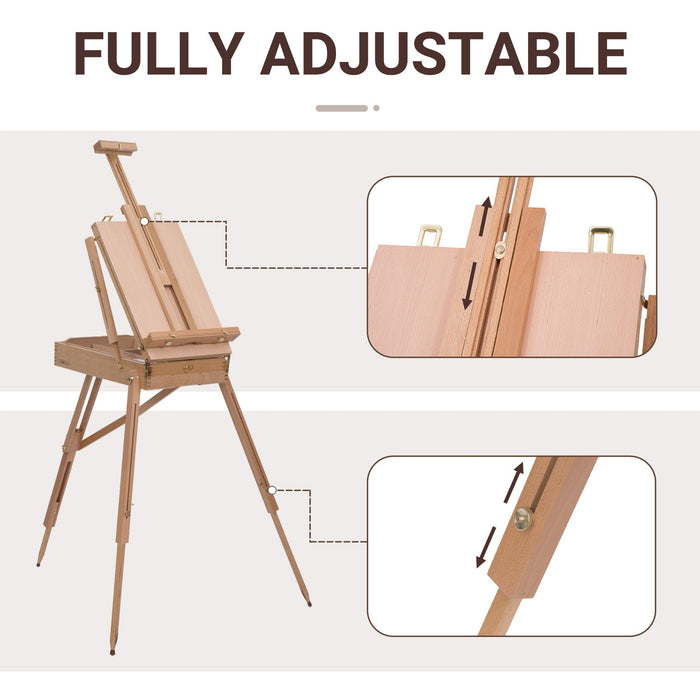 Wooden Art Easel, Portable, Natural Wood