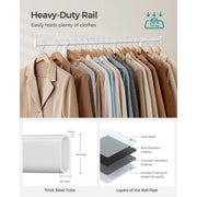 Songmics Hanging Garment Rack on Wheels, White Songmics