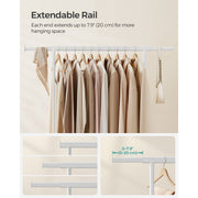 Songmics Hanging Garment Rack on Wheels, White Songmics