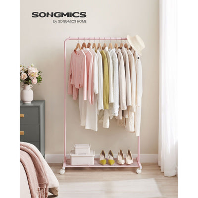 Pink Clothes Rack with Wheels Songmics