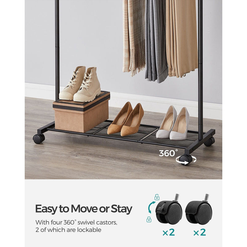 Double Rail Clothes Rack with Wheels by Songmics
