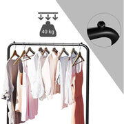 Clothes Rack on Wheels With Shelf, Black SONGMICS