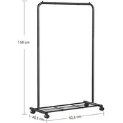 Clothes Rack on Wheels With Shelf, Black SONGMICS