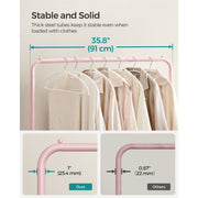 Pink Clothes Rack with Wheels Songmics
